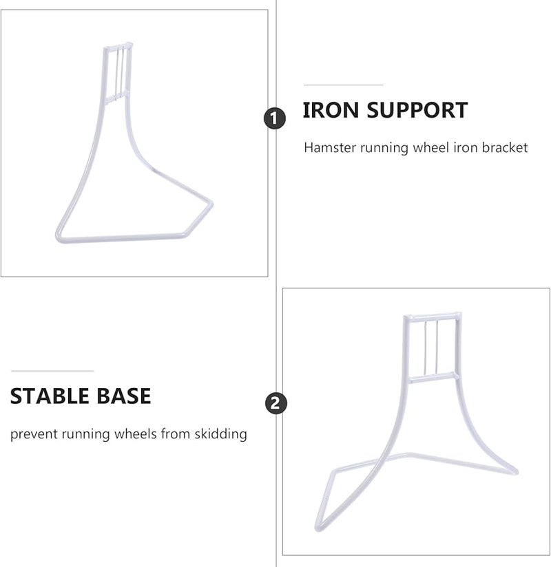 White Iron Hamster Running Wheel Bracket Cage Support for Small Animals Gerbils - Image 5